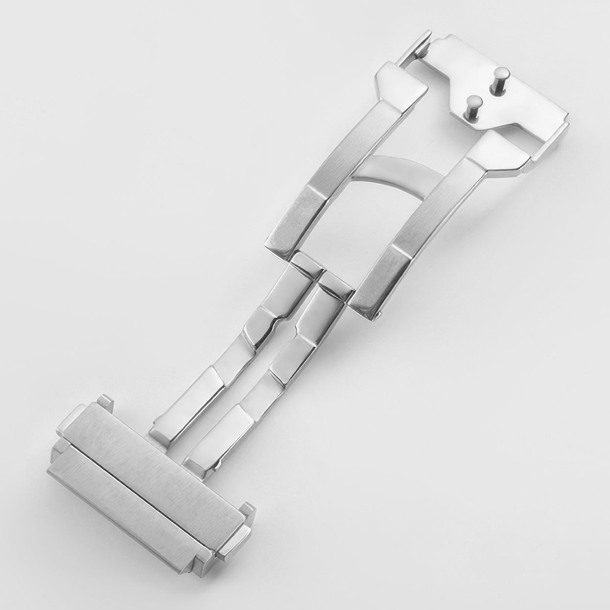 Clasp Buckle Band Replacement For Hublot Big Bang Watch 44-45mm Deployment Strap Silver Stainless Steel