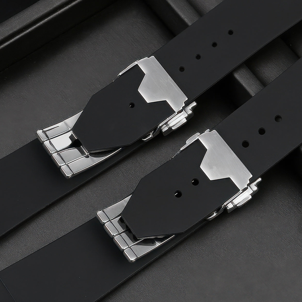 Clasp Buckle Band Replacement For Hublot Big Bang Watch 44-45mm Deployment Strap Silver Stainless Steel