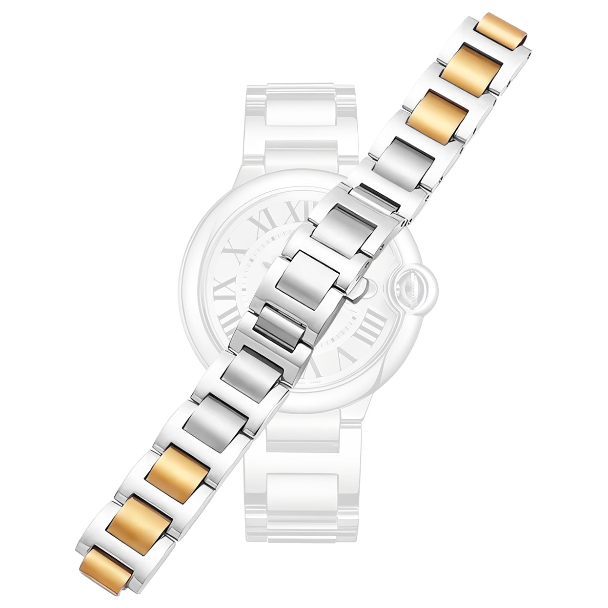 Watch Strap Replacement For Cartier Blue Balloon Band 42mm Stainless Steel 20mm