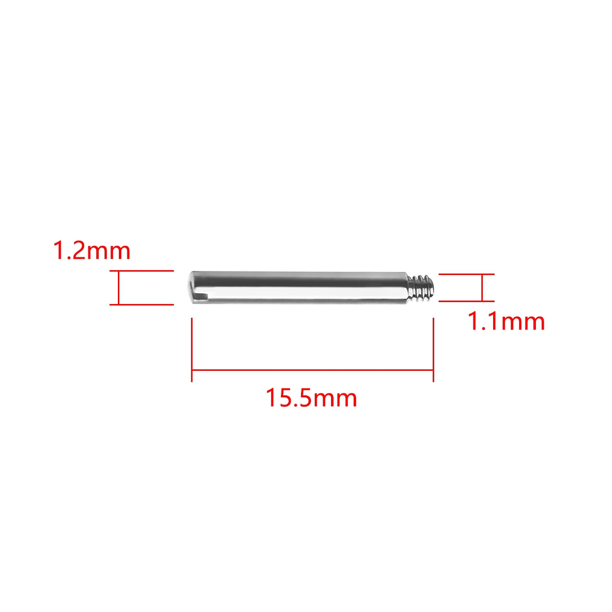 Screws Link Pins Tube Replacement for Rolex Watch Strap Bracelet Stainless Steel Submariner GMT Datejust Oyster 4 Pcs (15.5×1.2×1.1mm)