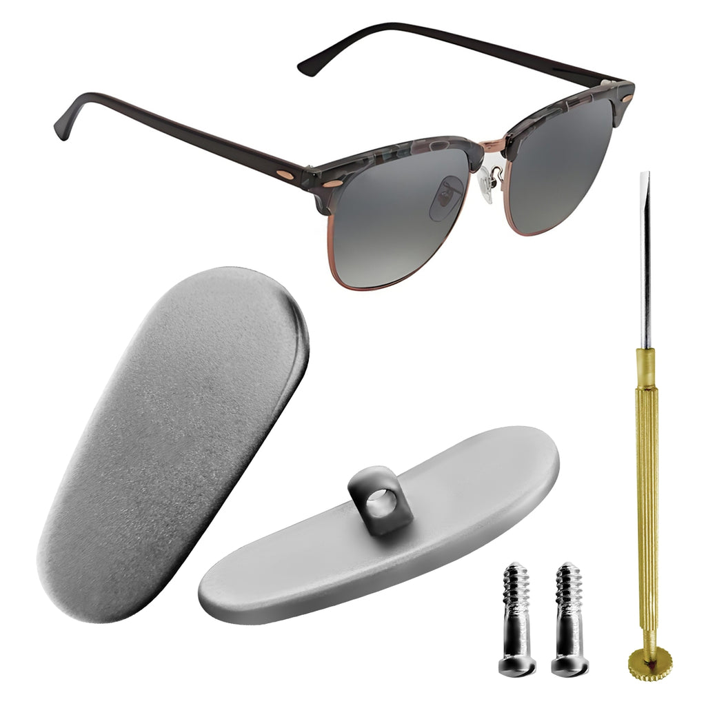 Replacement For Ray Ban Titanium Nose Pads Sunglasses Eyewear With Screw And Screwdriver 16mm Silver
