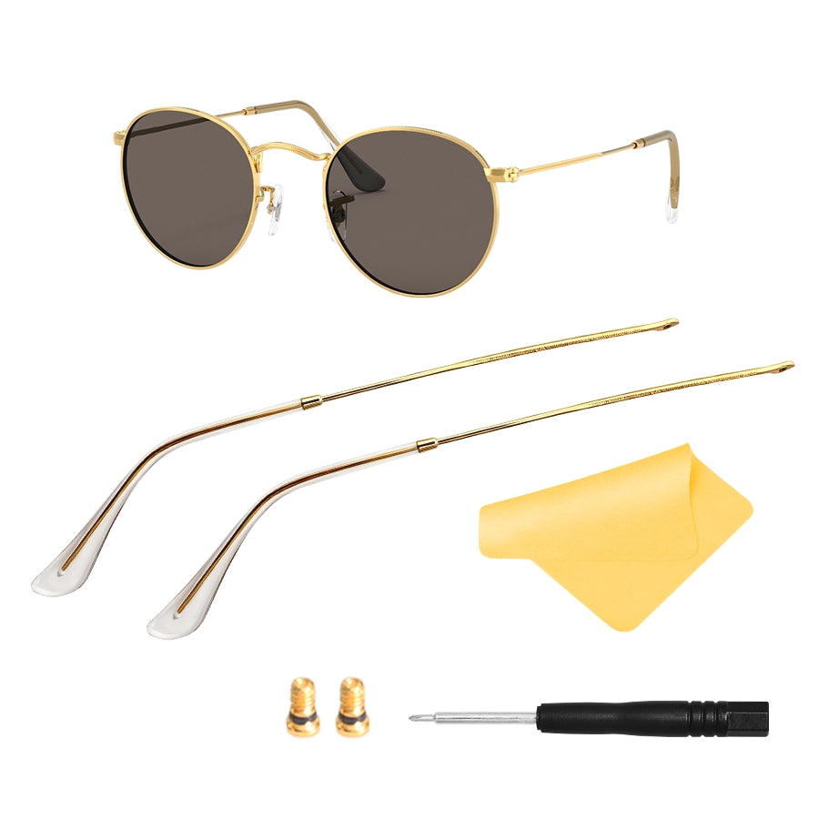 Replacement Temple Arms for Ray-Ban RB3447 Round Metal RB3547N RB3548N RB3647N Sunglasses Gold&Clear