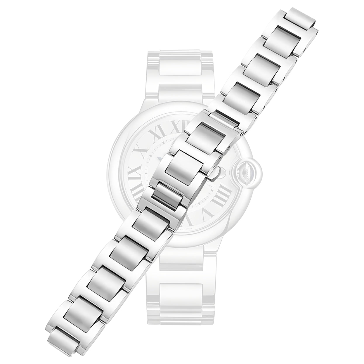 Watch Strap Replacement For Cartier Blue Balloon Band 42mm Stainless Steel 20mm