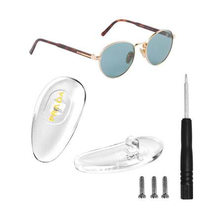 2 Pair Replacement For Prada Nose Pads Sunglasses Eyewear With Screw And Screwdriver 16.5mm Gold 4pcs