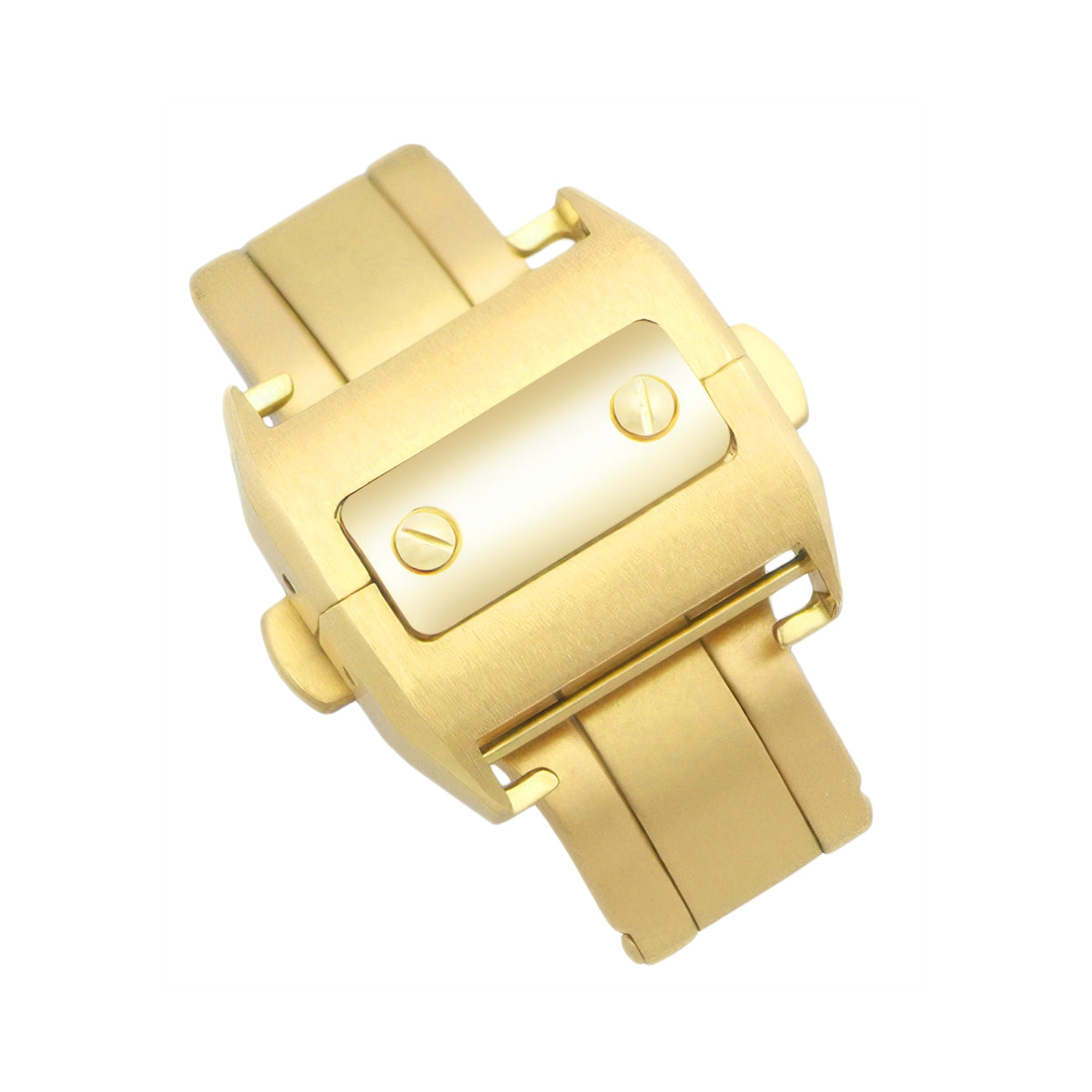 Buckle Clasp Band Replacement For Cartier Santos Leather Deployment Stainless Steel 18mm