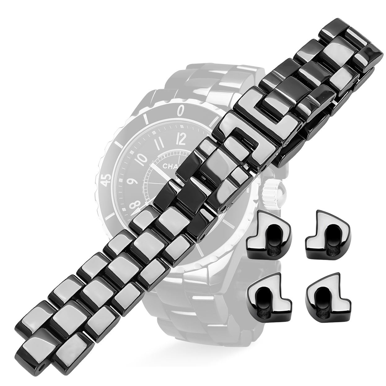 Watch Band Strap Bracelet Replacement for Chanel J12 Watch Real Ceramic