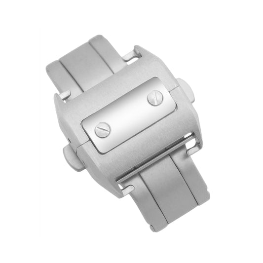 Buckle Clasp Band Replacement For Cartier Santos Leather Deployment Stainless Steel 18mm