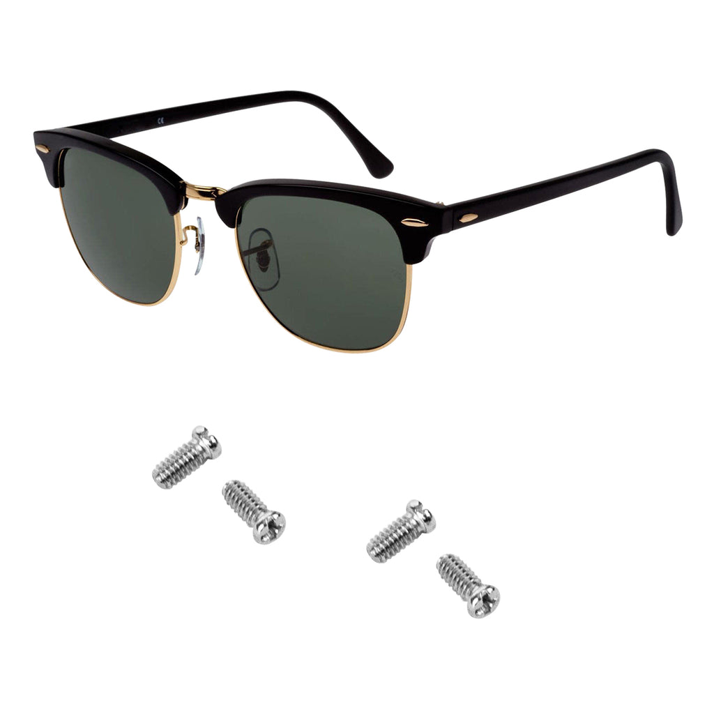 Ray Ban RB3507 RB2716 RB3016 Clubmaster Replacement Back Side Lenses Screws 4 with Screwdriver 1 (Silver, Lenses Ring Screws)