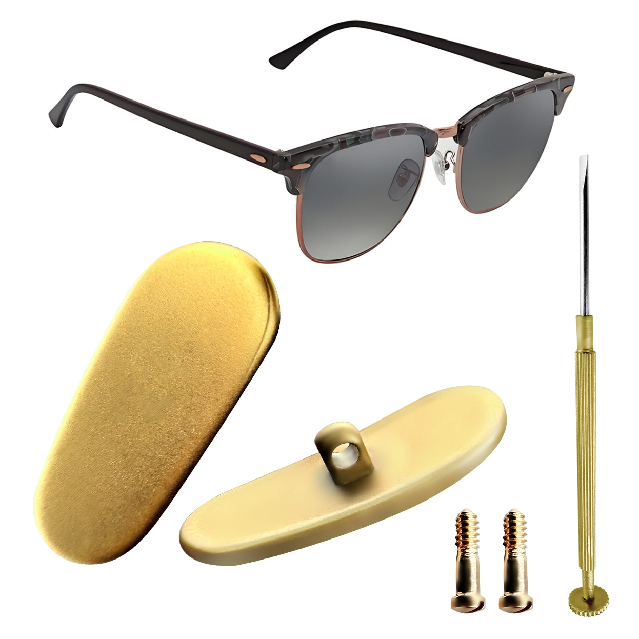 Replacement For Ray Ban Titanium Nose Pads Sunglasses Eyewear With Screw And Screwdriver 16mm 4pcs