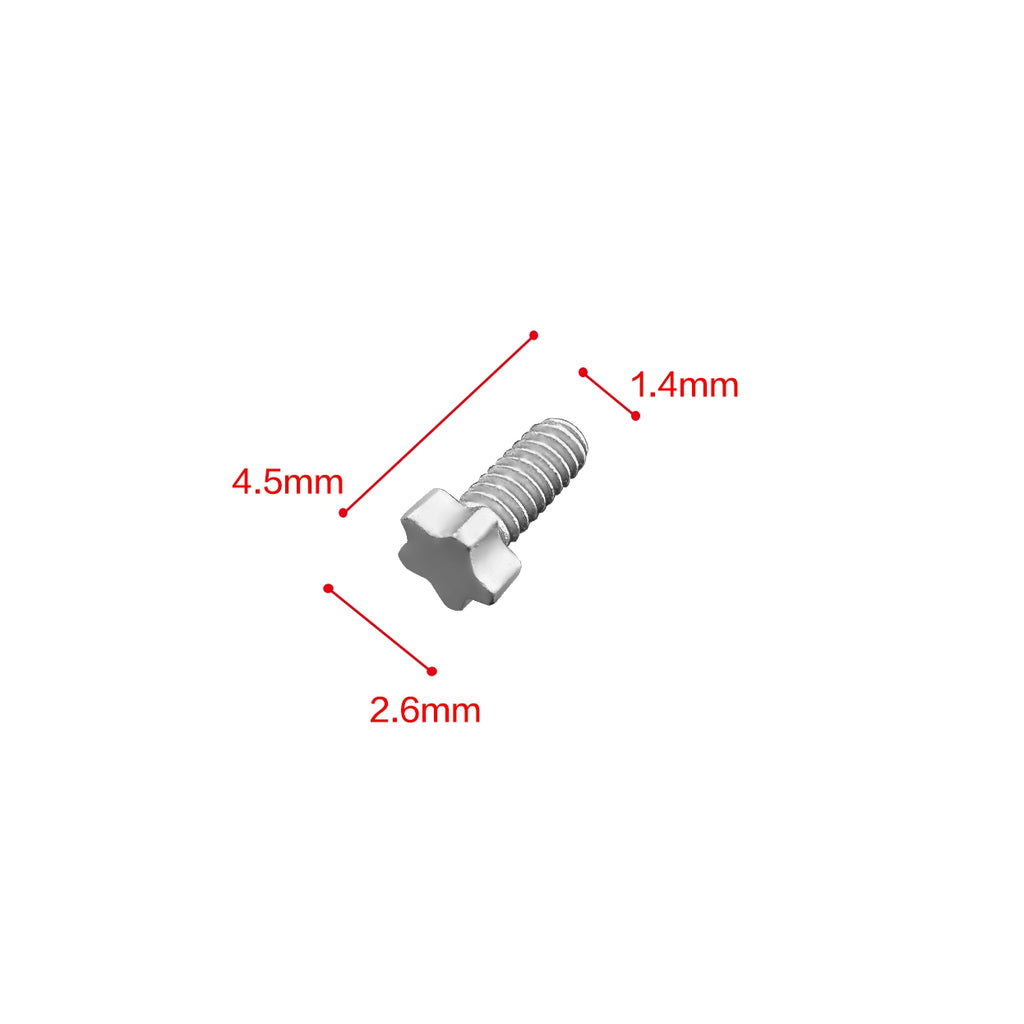 5 Star Screws Replacement for Richard Mille Watch Case Steel Screw H-2.5 L-4.5 E-1.4 Gray (2.6 * 1.4 * 4.5)