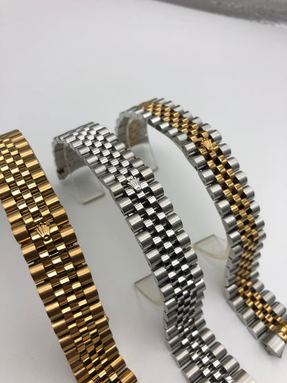 Jubilee Stainless Steel Watch Strap Replacement For Rolex Datejust 16233 16220 14270 16200 16234 five-piece links Hidden Clasp 20mm Strap