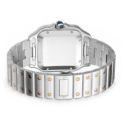 Watch Band Strap Replacement For Cartier Santos Medium WSSA0010 WSSA0009 21mm Bracelet Steel Strap Band Silver