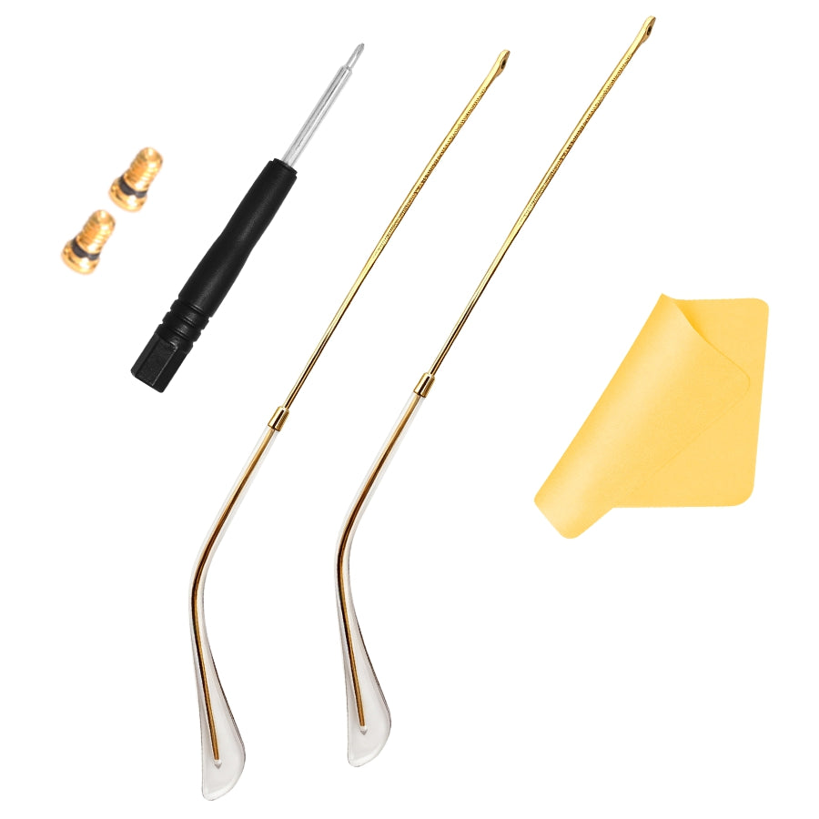 Replacement Temple Arms for Ray-Ban RB3447 Round Metal RB3547N RB3548N RB3647N Sunglasses Gold&Clear