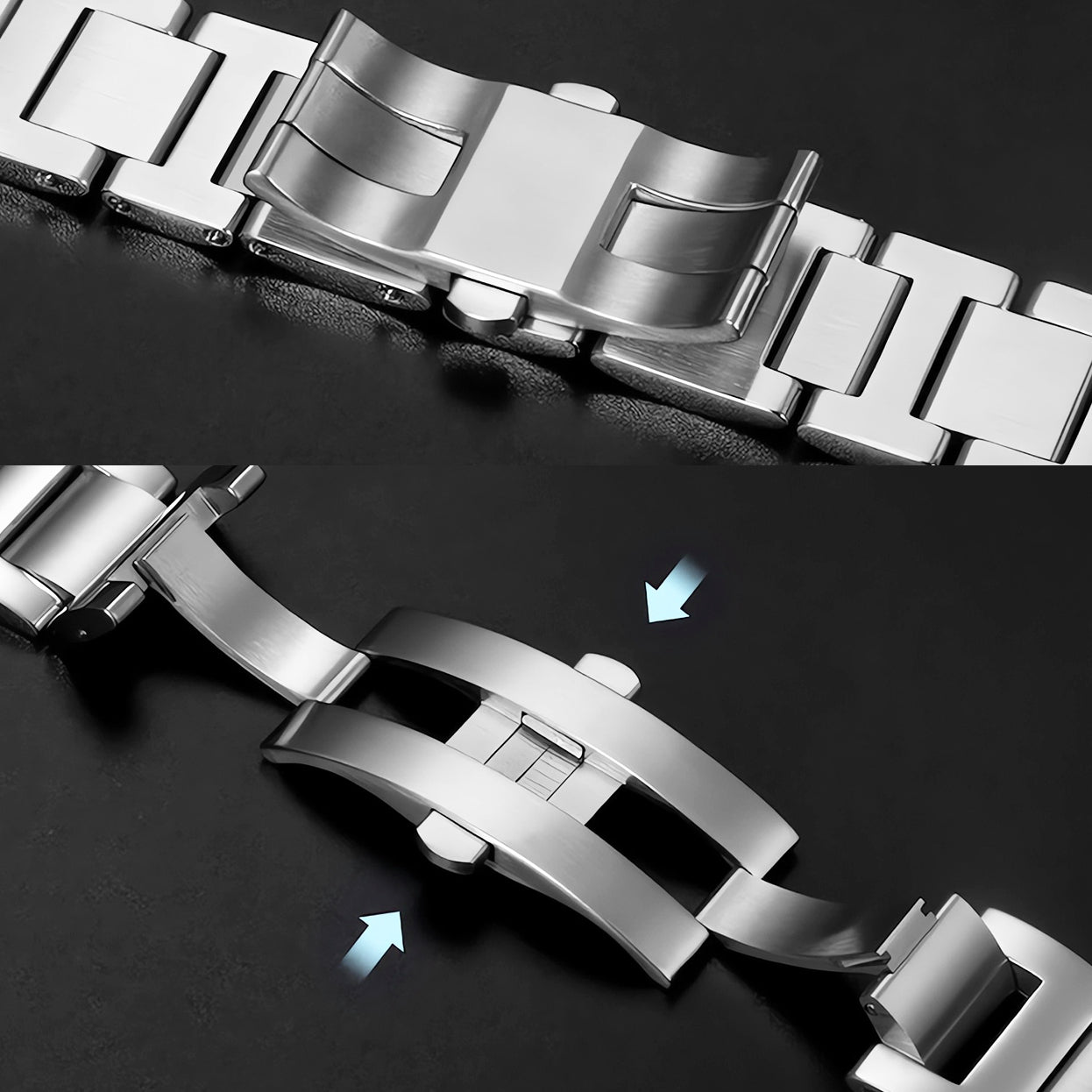 Watch Strap Replacement For Cartier Blue Balloon Band 42mm Stainless Steel 20mm