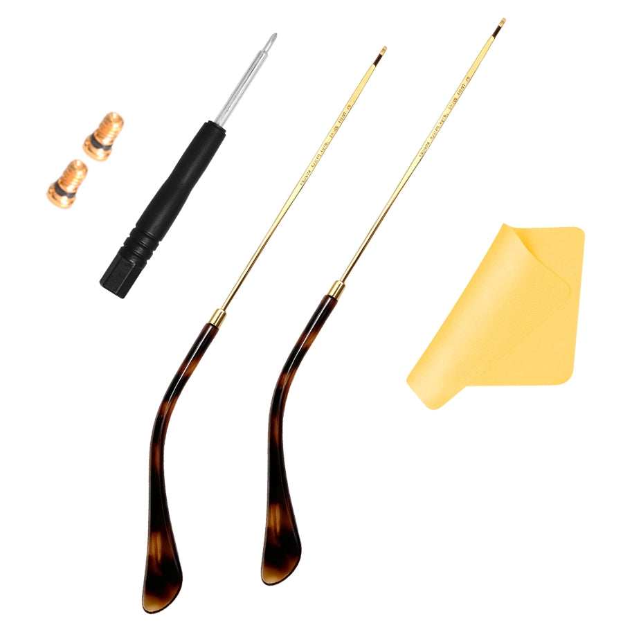 Replacement Temple Arms for Ray-Ban RB3447 Round Metal RB3547N RB3548N RB3647N Sunglasses Gold&Amber