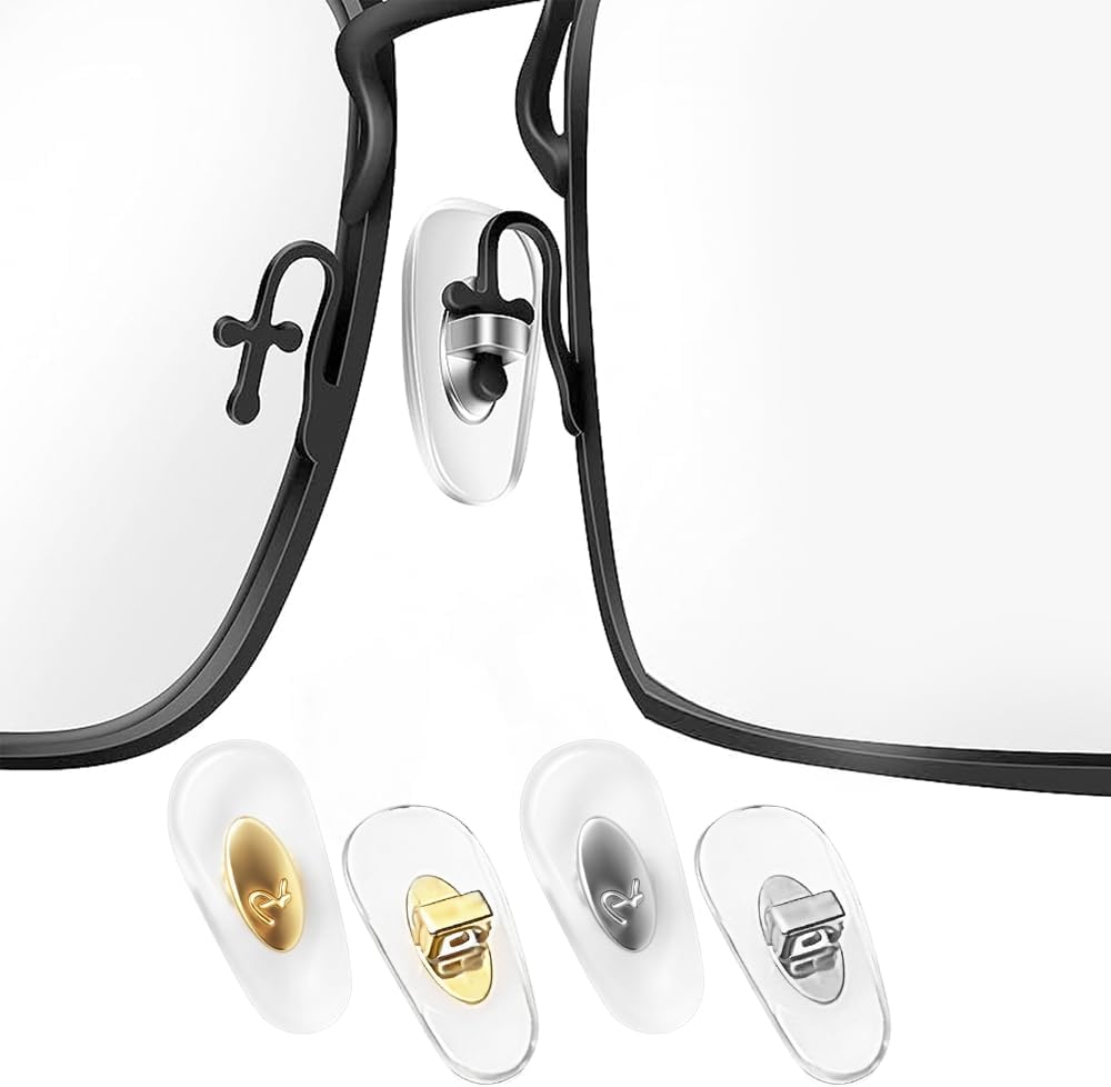 Nose Pads Replacement for Ray-Ban RB Sunglasses Push-in Silver+Gold 2 Pairs