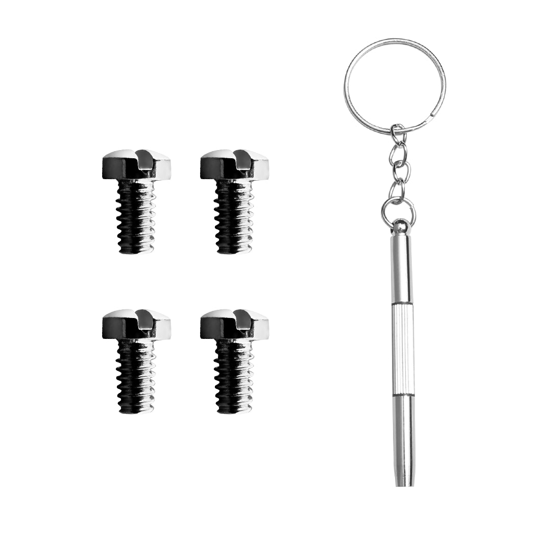 Ray Ban RB3507 RB2716 RB3016 Clubmaster Replacement Back Side Lenses Screws 4 with Screwdriver 1 (Silver, Back Side Hold Screws)