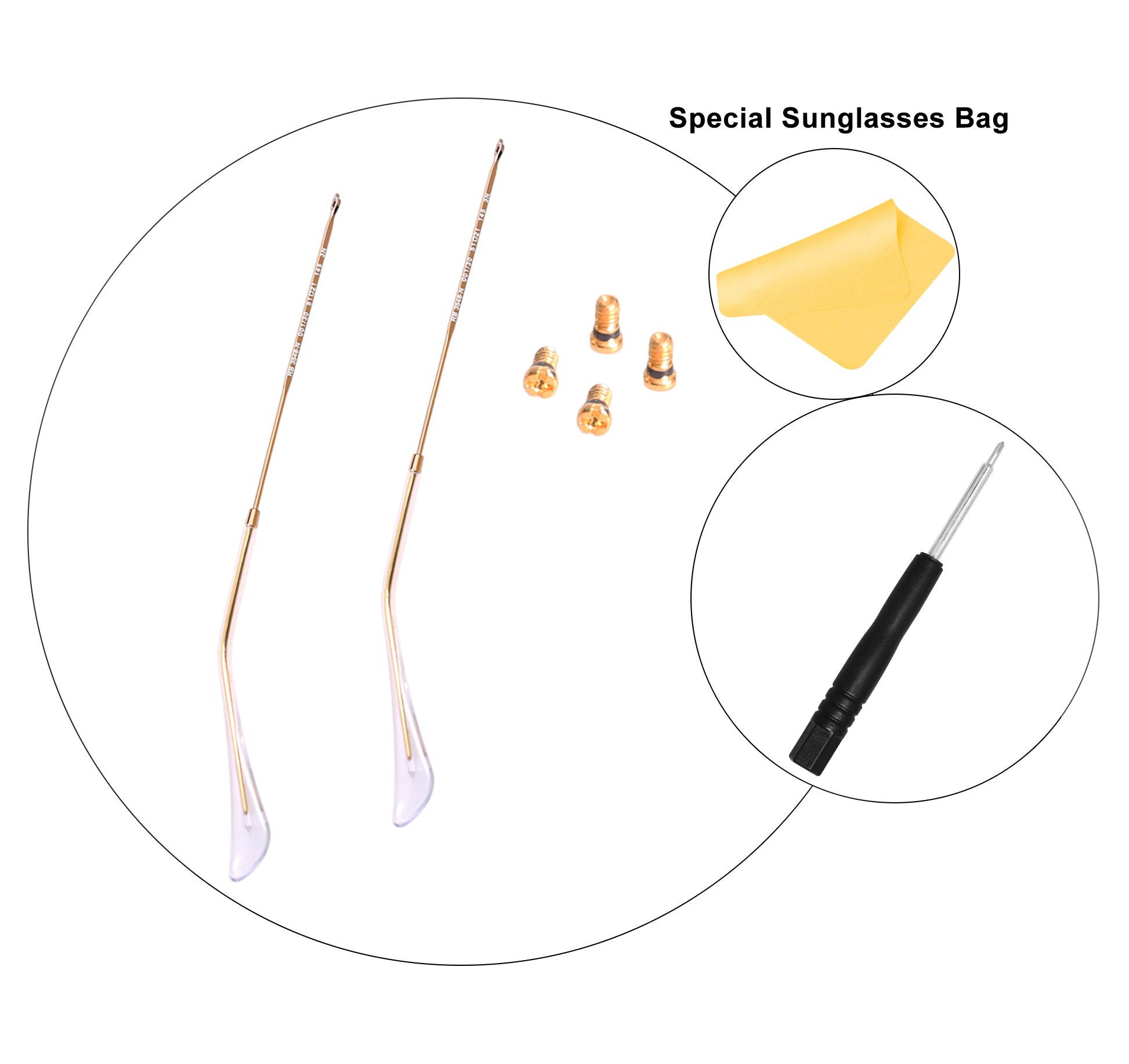 Hicycle2 Substitute Temple Arm For RB3447 Round RB3548 3548N Hexagonal Sunglasses Screwdriver 4pcs Screws
