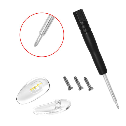 2 Pair Replacement For Prada Nose Pads Sunglasses Eyewear With Screw And Screwdriver 16.5mm Gold 4pcs