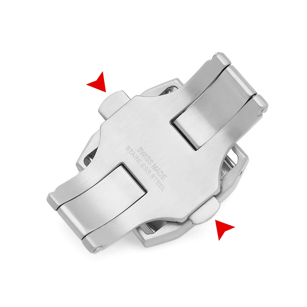 Buckle Clasp Band Replacement For Cartier Santos Leather Deployment Stainless Steel 18mm