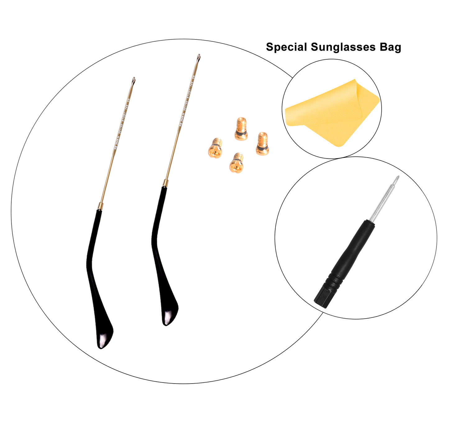 Hicycle2 Substitute Temple Arm For RB3447 Round RB3548 3548N Hexagonal Sunglasses Screwdriver 4pcs Screws