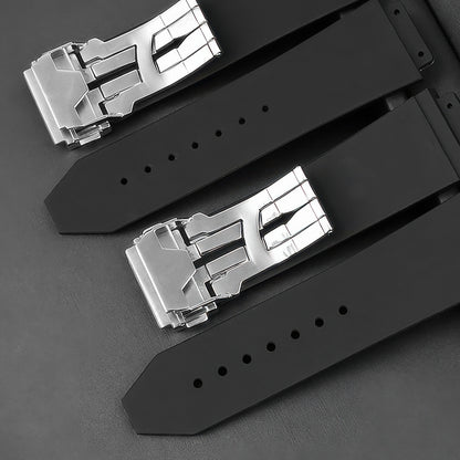 Clasp Buckle Band Replacement For Hublot Big Bang Watch 44-45mm Deployment Strap Silver Stainless Steel