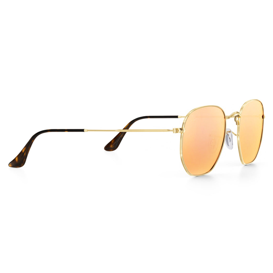 Replacement Temple Arm,Temple Tips for RB3447 RB3547N RB3548N RB3647N Sunglasses,with 4 Screws,1 Screwdriver (Golden arms&Brown tips)