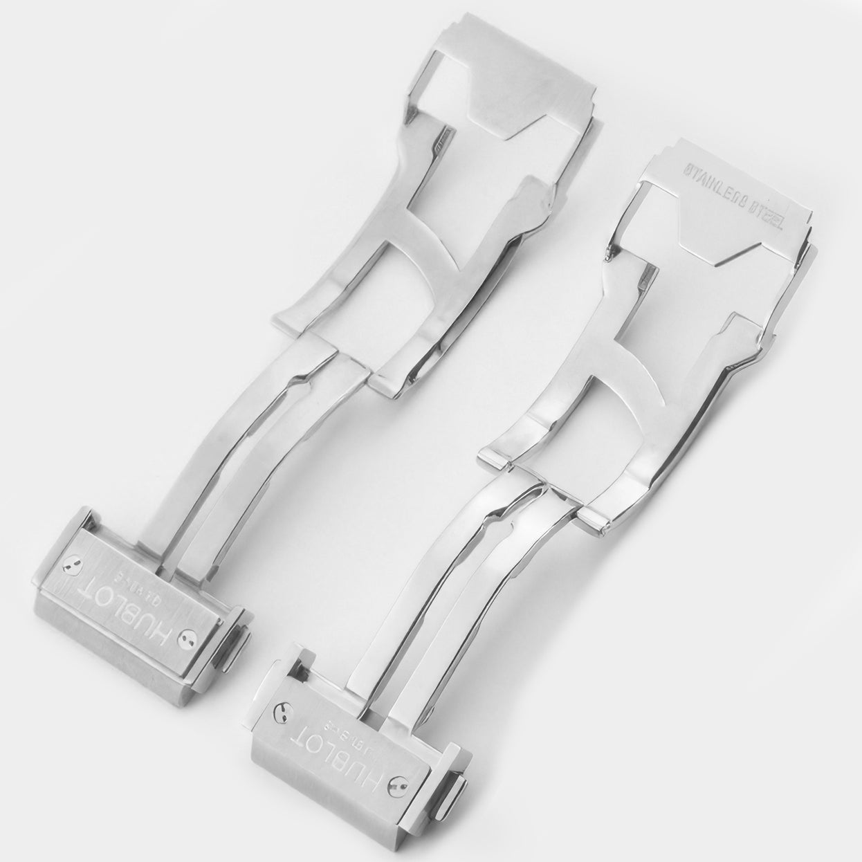 Clasp Buckle Band Replacement For Hublot Big Bang Watch 44-45mm Deployment Strap Silver Stainless Steel