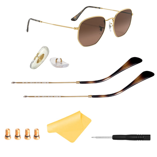 Eyeglasses Temple Arm For Ray Ban RB6448 Hexagonal Optics RB3447V Round Metal Optics Eyeglasses