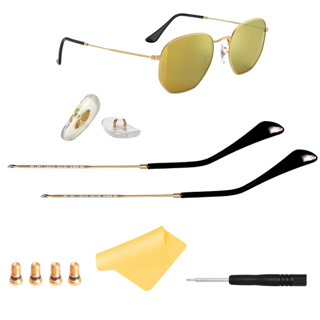 Eyeglasses Temple Arm For Ray Ban RB6448 Hexagonal Optics RB3447V Round Metal Optics Eyeglasses