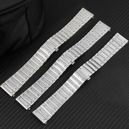 Watch Band Strap Replacement For Cartier Santos Medium WSSA0010 WSSA0009 21mm Bracelet Steel Strap Band Silver