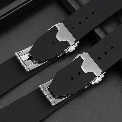 Clasp Buckle Band Replacement For Hublot Big Bang Watch 44-45mm Deployment Strap Silver Stainless Steel