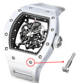 4 Star Screws Replacement for Watch Richard Mille Leather Rubber Band Strap Brushed Screw Silver (4 Star)