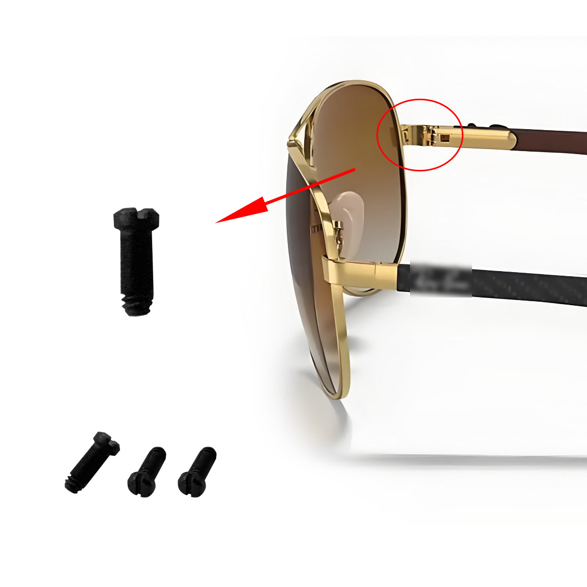 Screws For  Sunglasses Ray Ban RB8301 R8313 RB8307 RB8303 Temple Hinge Screw