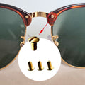 Ray Ban RB3507 RB2716 RB3016 Clubmaster Replacement Back Side Lenses Screws 4 with Screwdriver 1 (Golden, Nose Bridge Hold Screws)