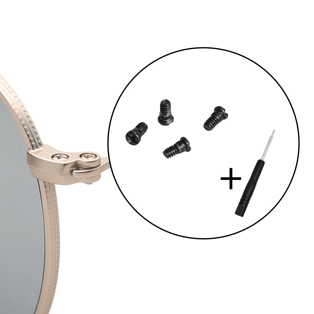 4 pcs Screws For Ray Ban B3647N Round Double Bridge, RB3025, RB3026 Aviator RB3136 Caravan Temple Sunglasses Screw