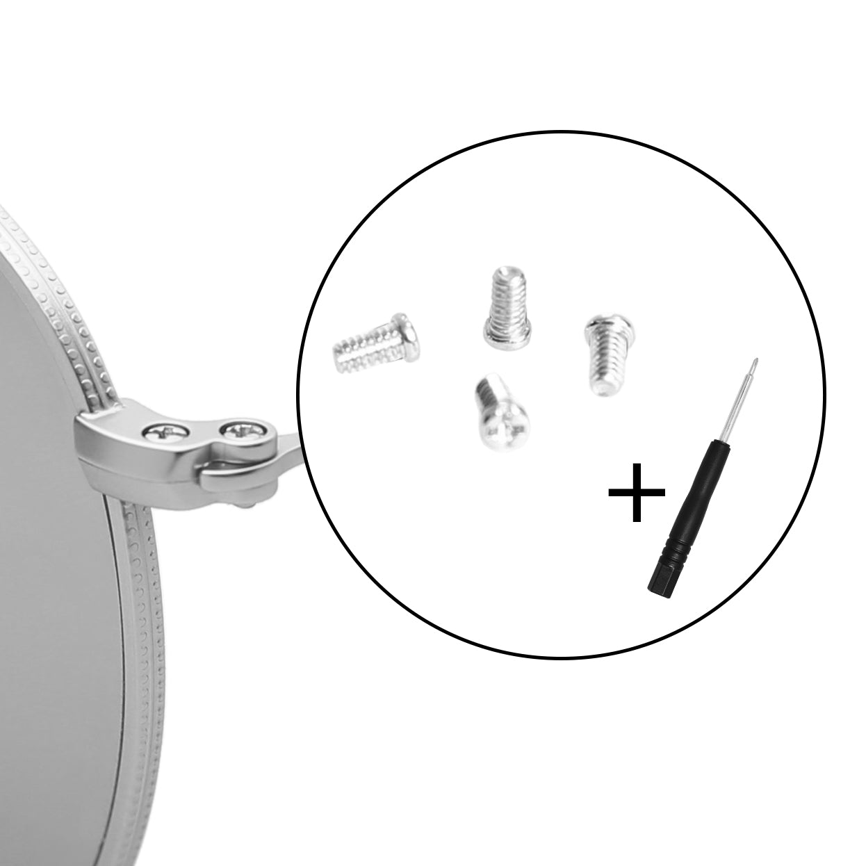 4 pcs Screws For Ray Ban B3647N Round Double Bridge, RB3025, RB3026 Aviator RB3136 Caravan Temple Sunglasses Screw