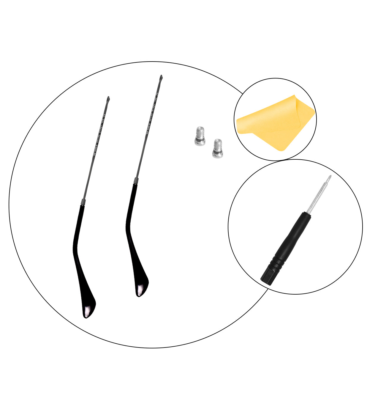 Replacement Temple Arms for Ray-Ban RB3447 Round Metal RB3547N RB3548N RB3647N Sunglasses Gunmetal&Black