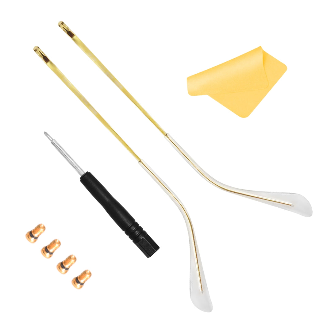Replacement Temple Arms for Ray-Ban RB3648 RB3561 RB6448 RB7140 Sunglasses with Screws Gold&Clear