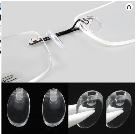 Replacement Nose Pads for Silhouette Frameless Glasses | Soft Silicone Push-In Eyeglass Nose Pads Repair Parts