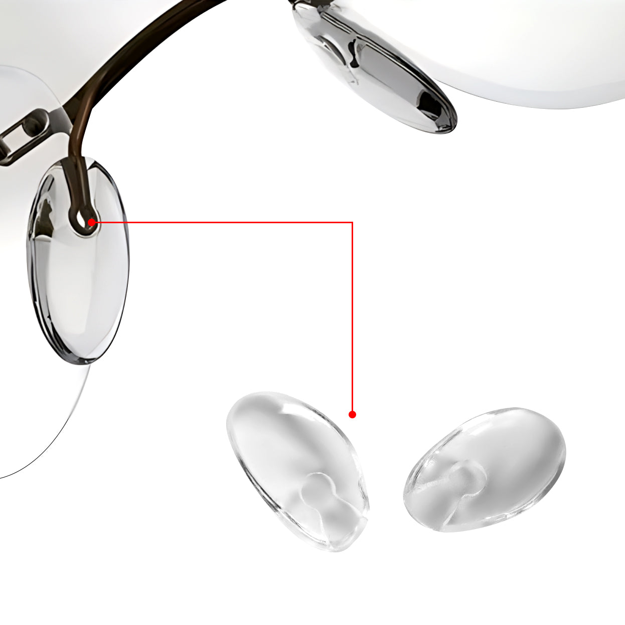 Replacement Nose Pads for Silhouette Frameless Glasses | Soft Silicone Push-In Eyeglass Nose Pads Repair Parts