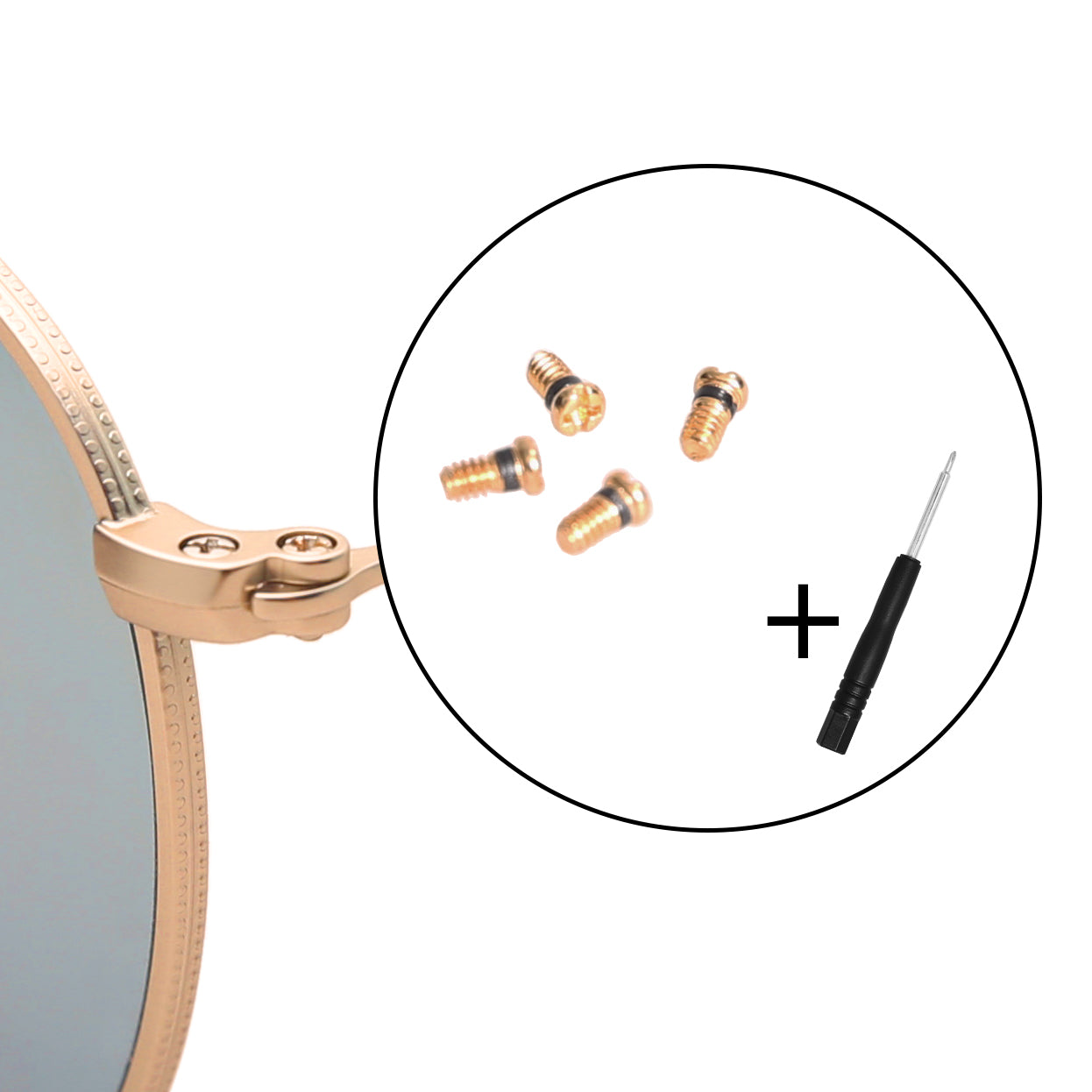 Ray-Ban Replacement Screws RB3025 RB3026 RB3647N RB3136 RB3581N RB3584N Aviator Caravan – 4-Pack + Screwdriver