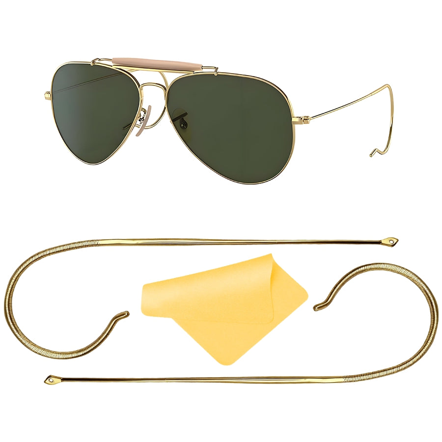Replacement Cable Temple Arms Compatible with Ray-Ban RB3025 Aviator RB3447 Round Metal RB3581N RB3136 Caravan RB3030 Outdoorsman Sunglasses with Screws & Screwdriver