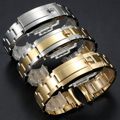 Oyster Watch Band Replacement For Rolex Gmt Datejust Submariner Oyster 16800 16810, Explorer II 16570 Adjustable Flip Lock 20Mm (Adjustable Frosted Sanding)